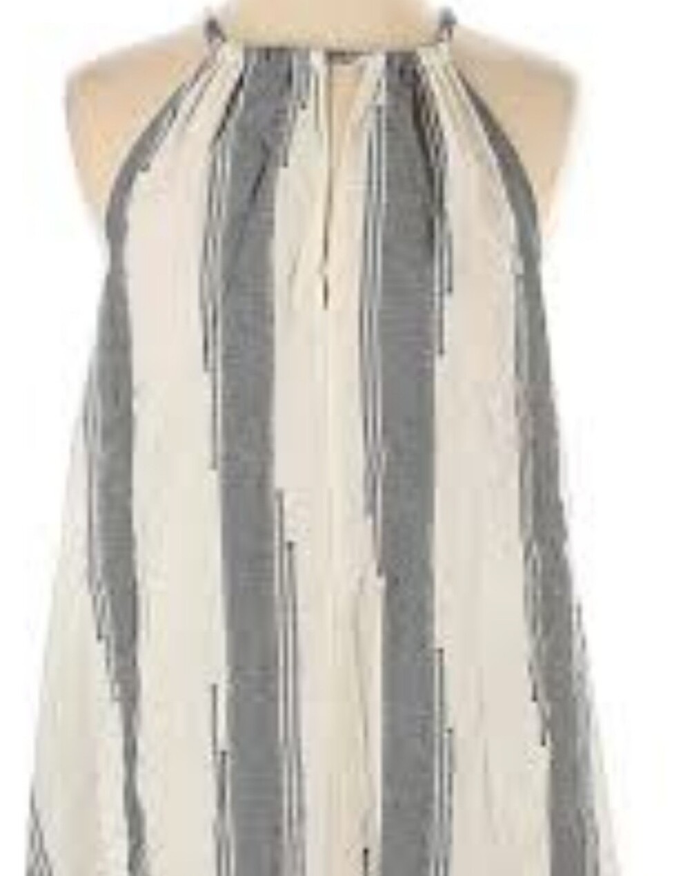 Lou and Grey Women's Modern Popular Striped Halter Dress Grey Ivory  Size S